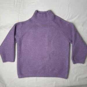 ZARA Soft Fuzzy Mock Neck Long Sleeve Pullover Purple Sweater Size Medium